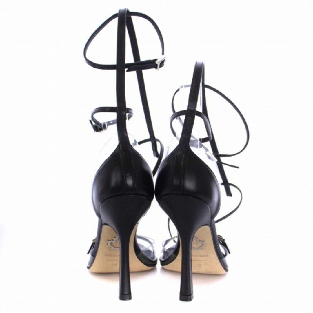 Dsquared DSQUARED2 Mule Sandals High Heels Strap Leather 37 Dsquared DSQUARED2 Mule Sandals High Heels Strap Leather 37