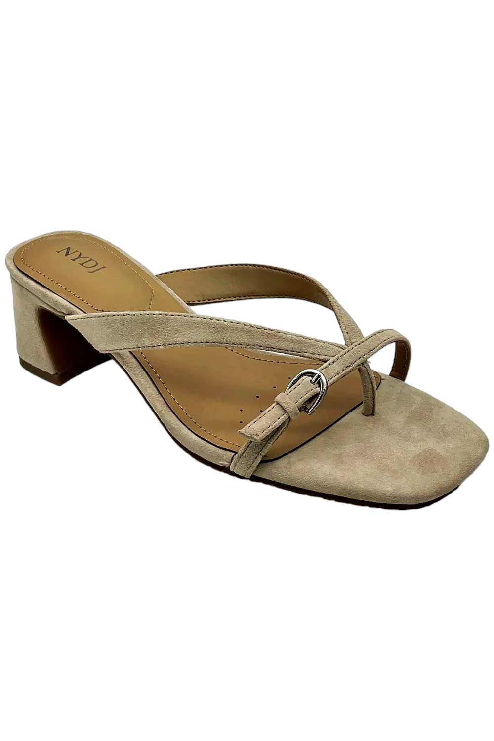 Женские гламурные замшевые сандалии-слипоны NYDJ из натуральной кожи на ремешках Sand 9890₽