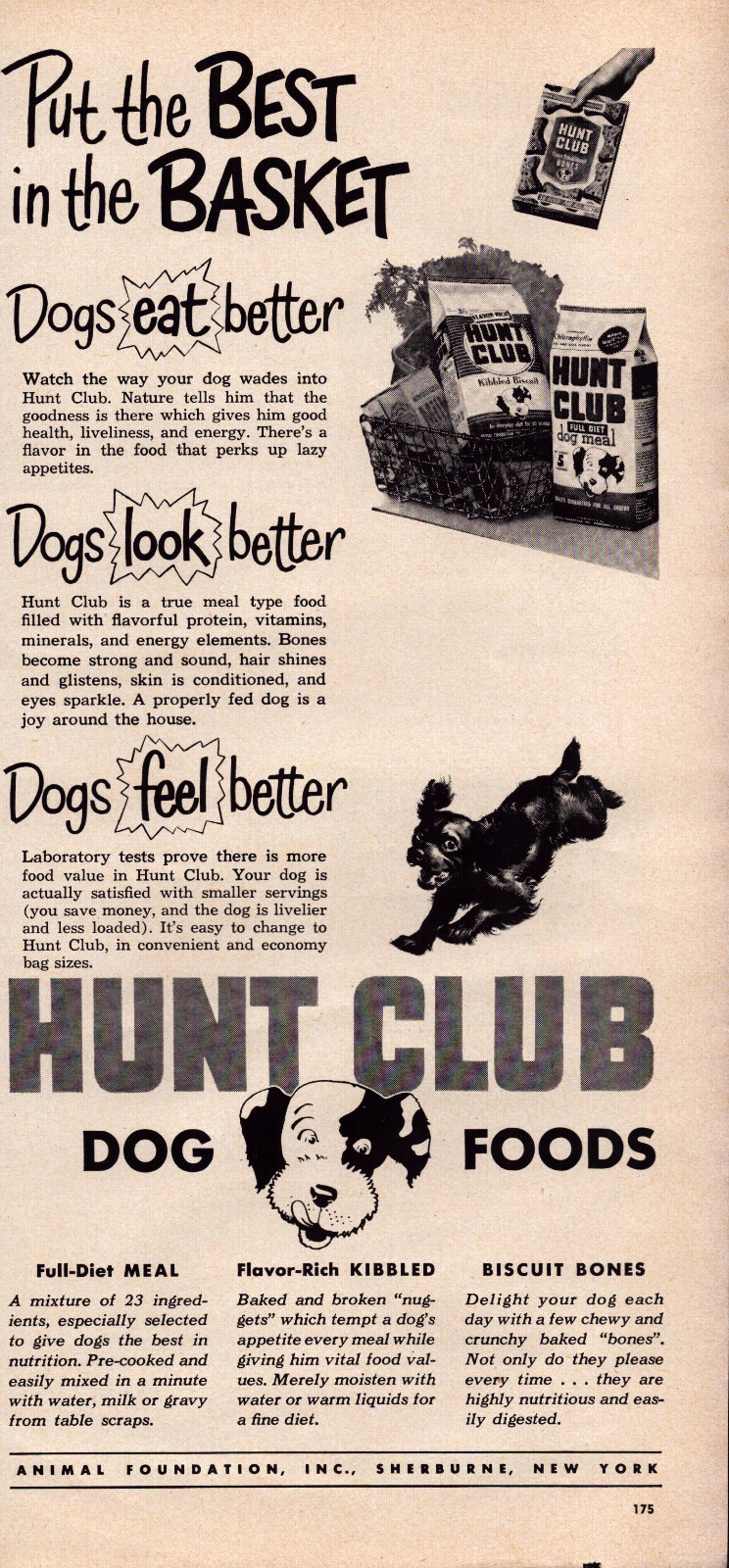 Dogs Eat Better Cute Puppy Sherburne Ny Vintage Print Ad 1953