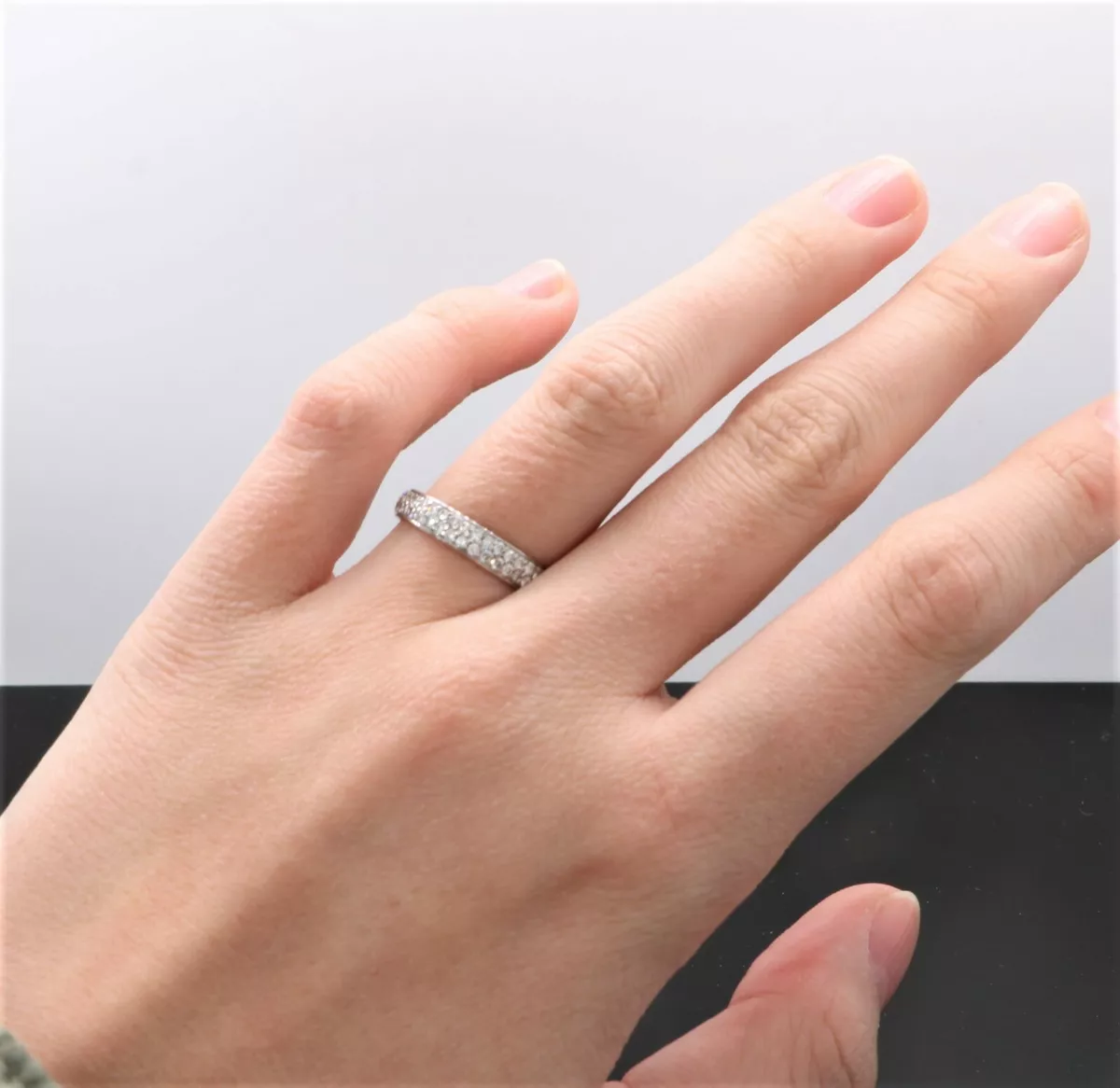 2 row pave sale diamond wedding band