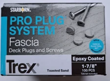 100 Starborn Pro Plug System Fascia Deck Plugs Epoxy Screws Trex Toasted Sand