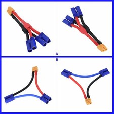 XT60 1 Female to 2 Male EC5 Series Parallel Harness Wire RC LiPo Battery Adapter