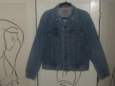 VINTAGE MEN'S LEVIS DISTRESSED DENIM TRUCKER JEANS JACKET 70505 0217 SIZE 42 USA