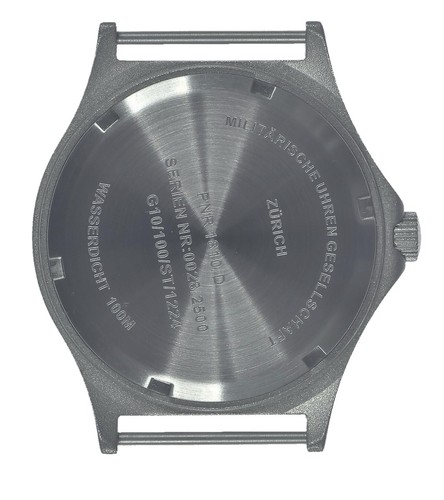 Reloj de cuarzo militar MWC 100m 12/24hr corona con tornillo y parte posterior de la caja sin marca - Imagen 4 de 6
