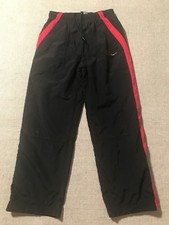 Nike Sweatpants Kids M 10-12 Black Mesh Lining Elastic Waist Zipper Leg 704