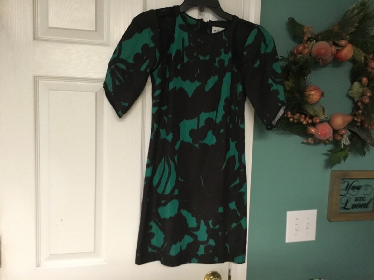 Beautiful MILLY Short Sleeve Green & Black Dress Size 0 (CON52) Beautiful MILLY Short Sleeve Green & Black Dress Size 0 (CON52)