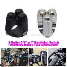 7/8" 1" Handlebar Control Switch Headlight Fog Light Momentary Self Latch Button