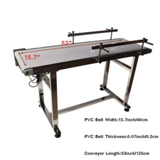 TECHTONGDA 53"x15.7" PVC Conveyor System Packing Machine w/Double Guardrail 110V