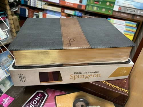 Biblia De Estudio Spurgeon, Reina Valera 1960 Schwarz/Marron Simipiel - Picture 2 of 11