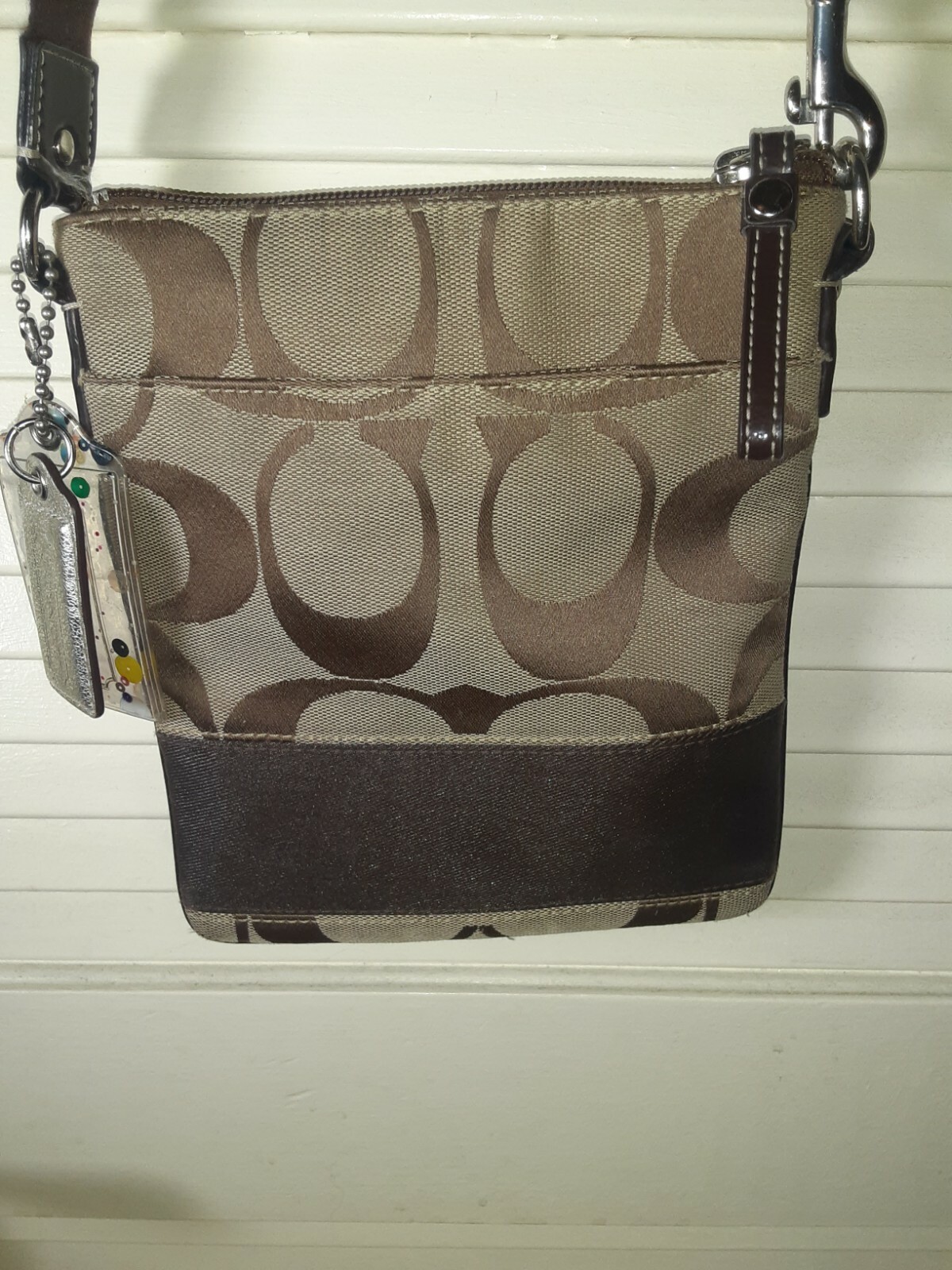 Coach Monogram Mini Messenger Crossbody Purse Vintage Gem
