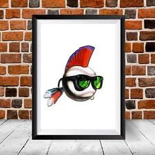 Major League Movie Logo Baseball Cleveland Indians World Series Gift Art Print
