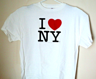 Vintage I Love New York 90s NEW Licensed Delta Pro Weight White T  