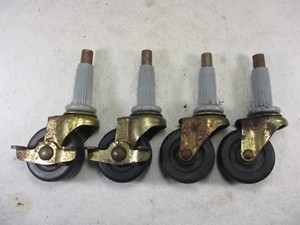 Details about / 4 Each Vintage Bassick Stem Casters 1-1//2/" Plastic Wheel Furniture Silver Color