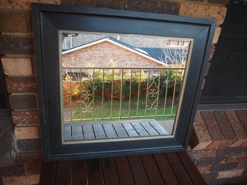 Decorative Wall Mirror Federation Look Aged Black Wood Frame 74cm x 68cm - Picture 2 of 5
