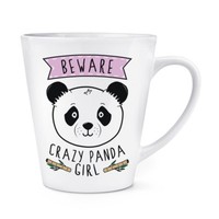 Beware VerrüCkte Panda MäDchen 341Ml Latte Becher Tasse - Lustig Tiere