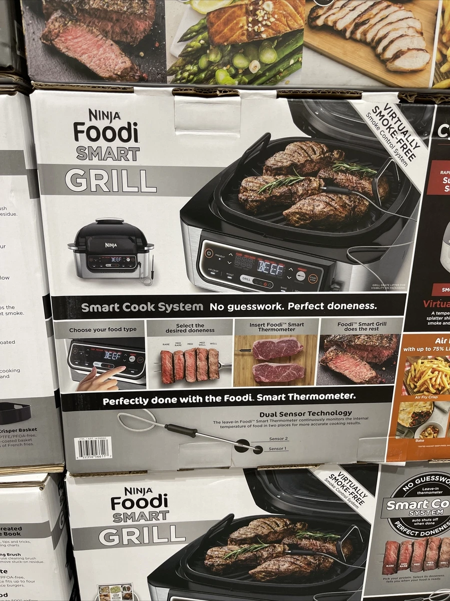 Ninja 1760 Watt Foodi Smart Grill with Recipe Book 