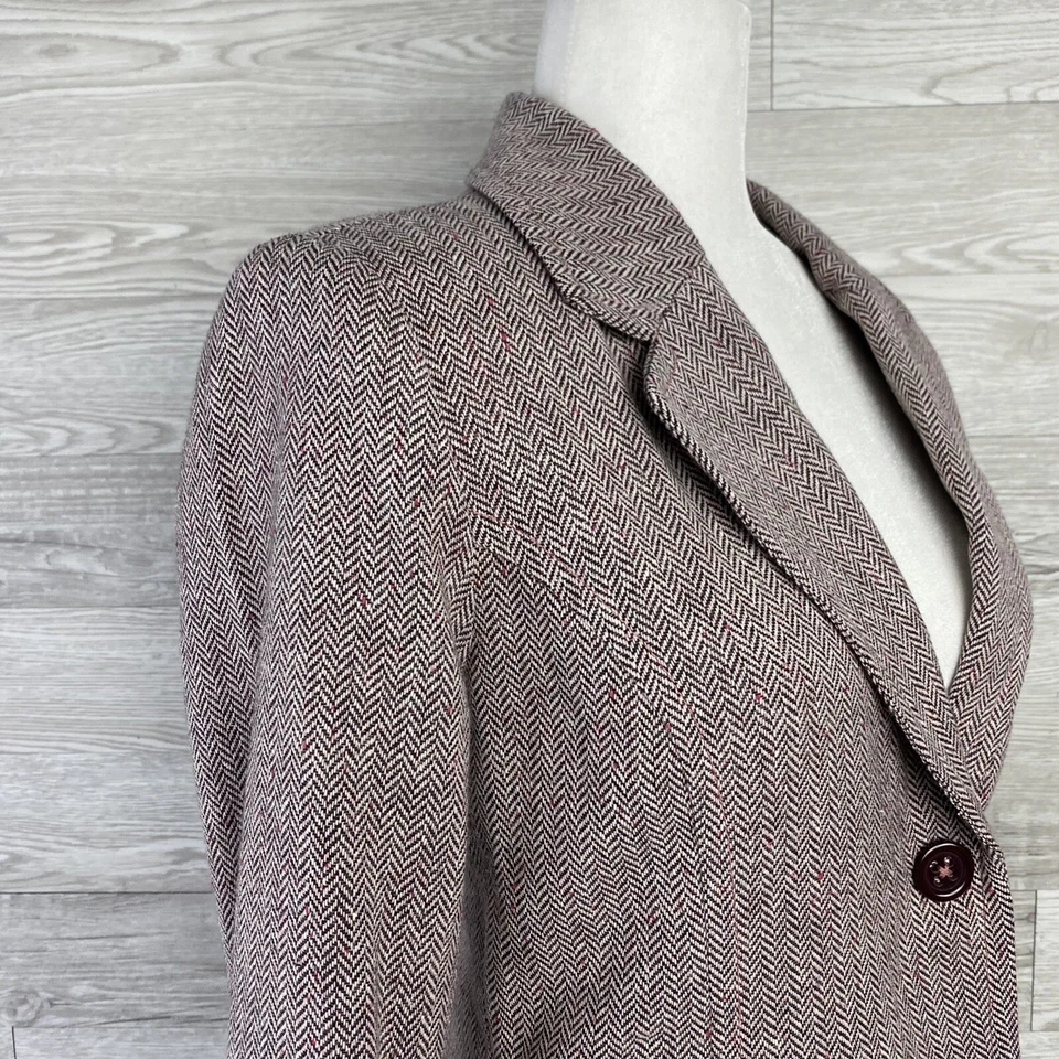 Chaqueta Blazer MNG Mujer Roja Multicolor Manga Larga Tweed Talla 8 Mezcla de Lana Foto 4 de 4