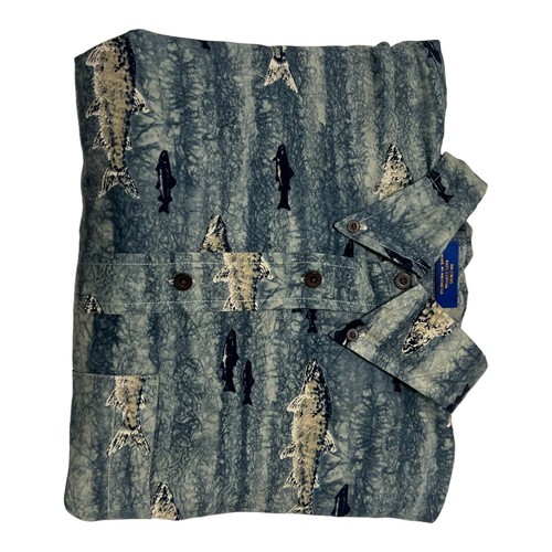 Vintage Pendleton Men's Button Down Shirt Fish Novelty Pattern Cotton Size L - Picture 9 of 9