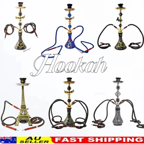 Elegant Fine Large 52cm Shisha Hookah Four Hose Handmade Traditional Gift XMAS - Picture 1 of 55