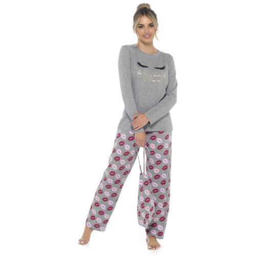 Girls Night Gin Cotton Jersey Pyjama Set in Black | Pour Moi