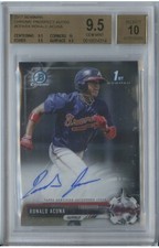 Ronald Acuna 2017 Bowman Chrome Prospect Braves Autograph BGS 9.5 Auto 10