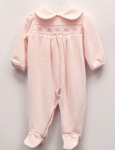 baby girl velour sleepsuit