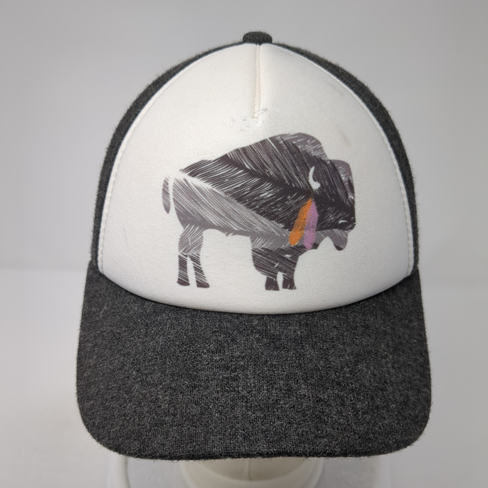 Bison Snapback Hat Gray One Size Adjustable Color… - image 2