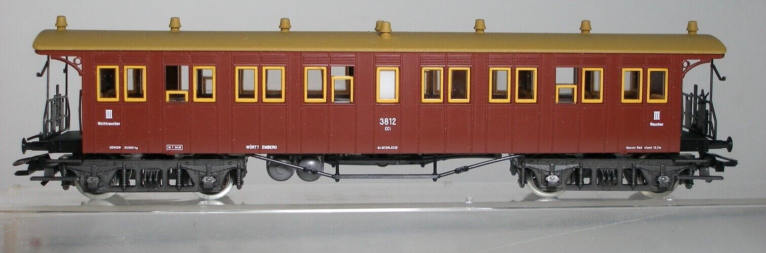 Märklin 4213 Hamo H0 Personenwagen 3.Klasse 2-Leiter DC Württemberg Epoche 1 OVP