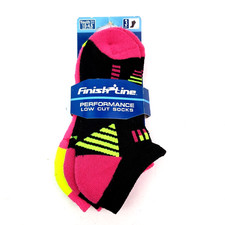 Finish Line Youth Girls Size 10-4.5 Performance Low Cute Socks 3 Pairs