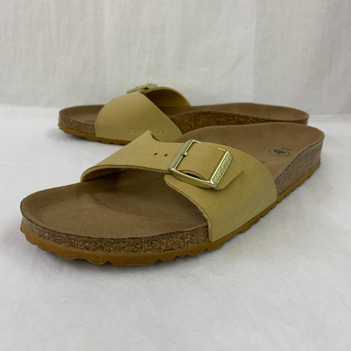 Birkenstock New w/o Box Madrid Latte Cream Birkibuc Vegan Regular