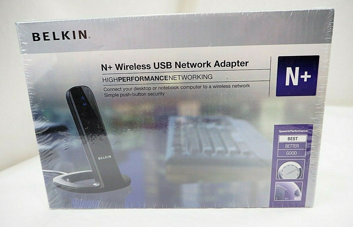 Belkin F5D8055 Wireless N+300Mbps USB Adapter (Black) NIP UK