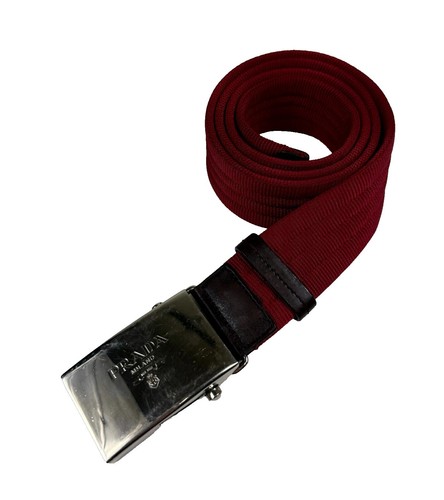 PRADA Nylon Canvas Belt with Logo Loop and Utility Belt Size 38/95