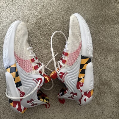 Size 9 - Under Armour Flow FUTR X 2 Team Red White Maryland Colorway REP BOX