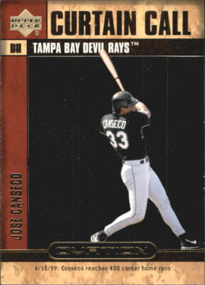 2000 Upper Deck Ovation Curtain Calls #CC19 Jose Canseco Tampa Bay Rays - NM-MT