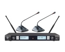UHF Dual Channels Wireless Conference Room Gooseneck Delegate Microphone System