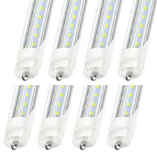 T8 T10 T12 8Pcs 8FT LED Tube Light Bulbs FA8 Single Pin 72W LED Shop Light 6000K