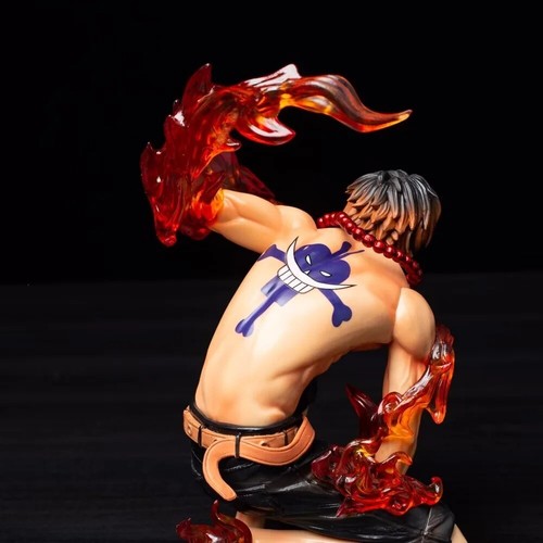 Anime One Piece Portgas D Ace Squat Fire Fist Brother PVC Figure Statue Toy Gift - Picture 6 of 9
