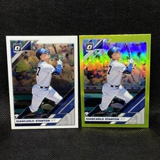 Prizm! 2019 Donruss Optic Lime Giancarlo Stanton & Base New York Yankees  #163