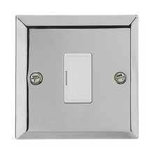 British General Chrome Fused Connection Spur Unit Unswitched 13A  White Inserts