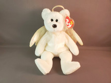 TY Beanie Babies Halo The Angel Bear 1998 with brown nose MWMT Retired Vintage