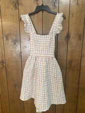 Lili Sidonio fit & flair pastel plaid sundress ￼sleeveless size S
