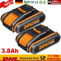 2Pack 3,8Ah Akku Lithium-Ionen FüR Worx 20V Max WA3551.1, WA3572, WA3553, WX390
