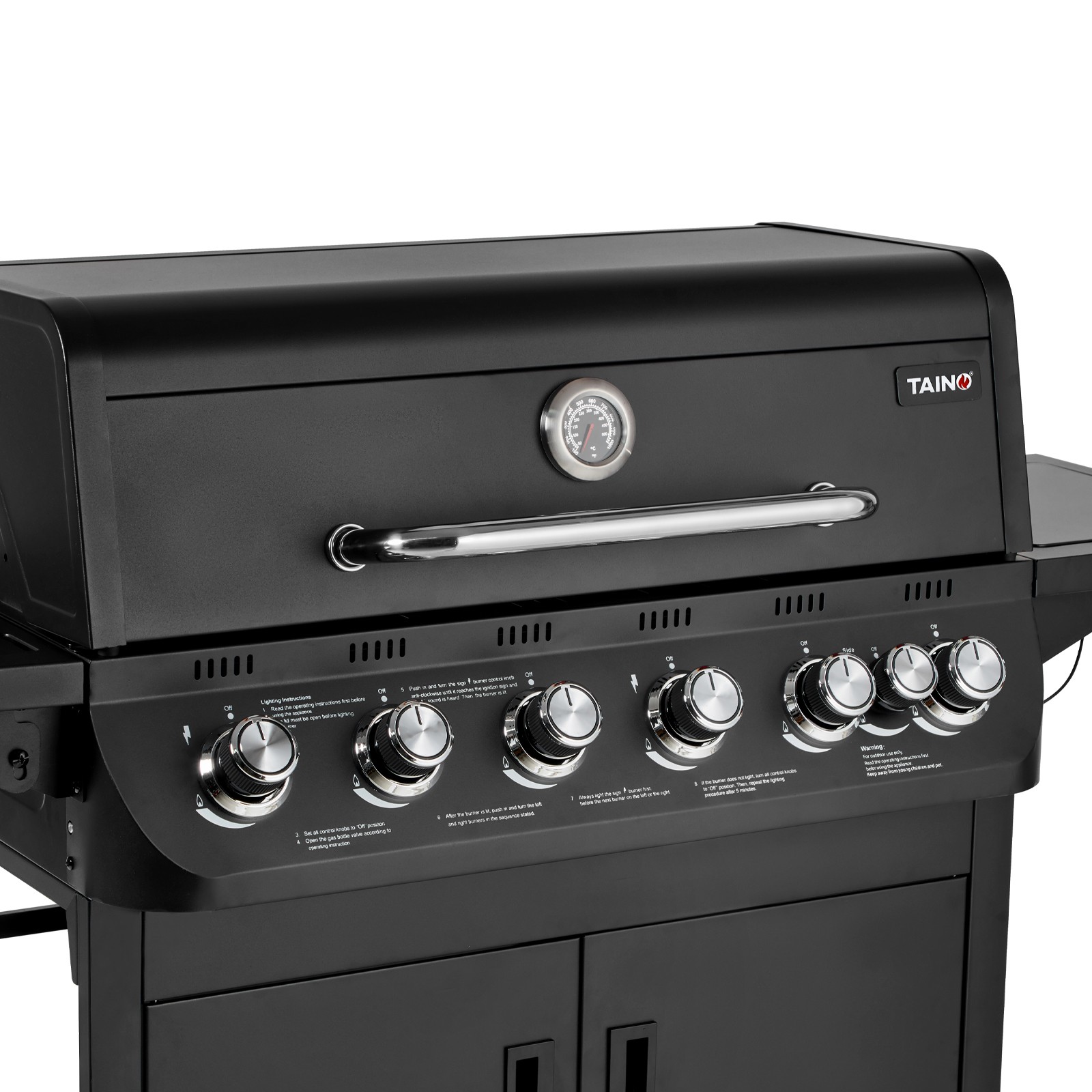 TAINO BRANDO 6+1 Gasgrill 6 Brenner Seitenkocher BBQ Grillwagen Gasgriller