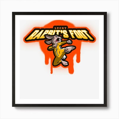 Glücklicher Hasenfuß Kunstdruck gerahmt Wandbild Poster Leinwanddruck Bild