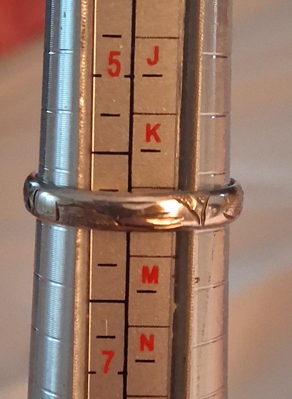 925 Sterling Silver Etched Band Ring Size 6 All Around  Pattern Vintage