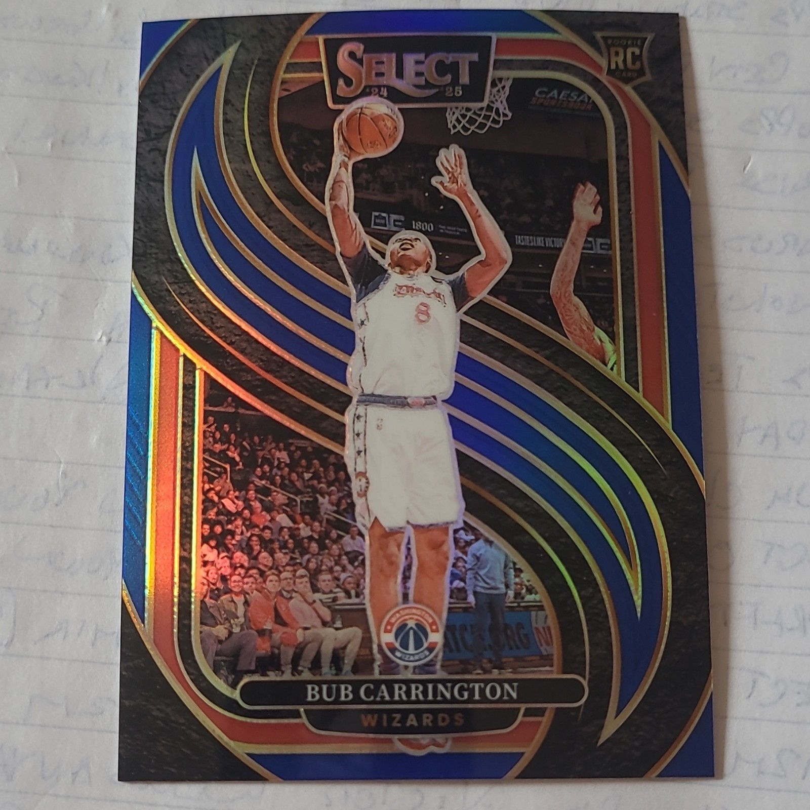 2024-25 Panini Select - Bub Carrington Wizards Rookie Blue Prizm #197