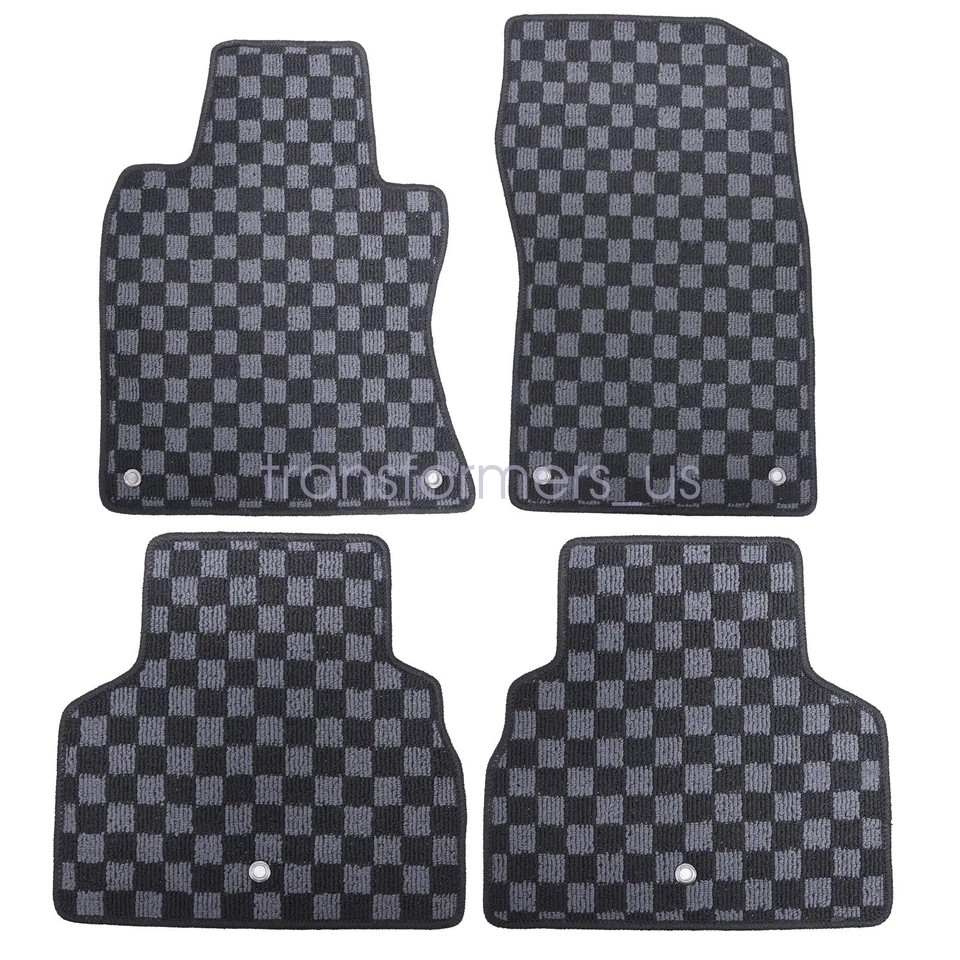 Alfombrillas alfombrillas bandera delanteras y traseras 2014-2023 para Infiniti Q50 sedán a cuadros Foto 4 de 4