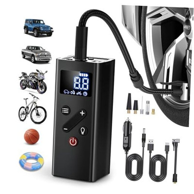 Tire Inflator Portable Air Compressor, 150PSI Cordless Air Pump for Car Tires, 