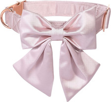 Bowtie Dog Collar - Comfortable Silk Dog Collar with Detachable Bow Tie for Medi