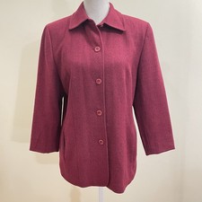 Vintage Pendleton Brick Red Blazer Jacket Women 12 100 Virgin Wool USA Classic